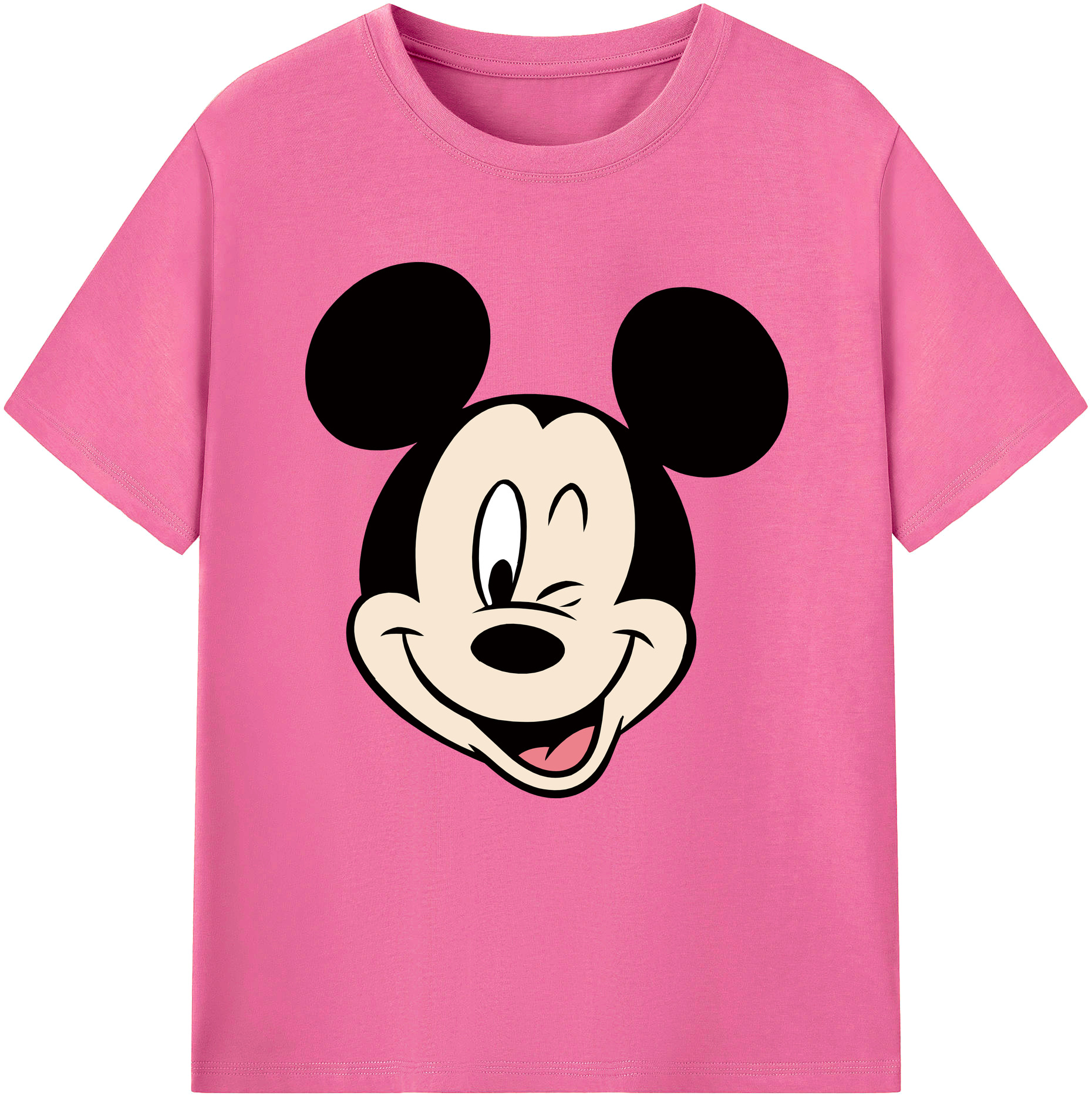 （画像用） ミッキーマウス Mickey Mouse レディースカジュアルプリントTシャツ（綿100％）
